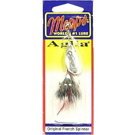 Mepps Dressed Aglia Inline Spinner, Silver & Gray, 1/4 oz