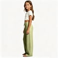 thumbnail image 6 of XIYNBAOK Girls Linen Dress Pants Drawstring Loose High Elastic Waist Hiking Trousers Kids Teen Casual Athletic Preppy Sweatpants Schoolwear, 6 of 7