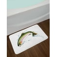 thumbnail image 2 of Fish Bath Mat, Salmon Jumping out of Water Making Splashes Cartoon Design Photorealistic Airbrush, Non-Slip Plush Mat Bathroom Kitchen Laundry Room Decor, 29.5 X 17.5 Inches, Multicolor, Ambesonne, 2 of 2