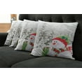 thumbnail image 5 of Ambesonne Christmas Throw Pillow Cover 4 Pack, Snowy Woodland Holiday, 16", White and Red, 5 of 5