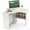 White, variant on Costway Corner Computer Desk Triangle Writing Workstation w/Storage Shelf Rustic