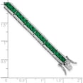 thumbnail image 4 of Sterling Silver Cheryl M Rhod-Pl Green Crystal & Cz Bracelet (7.25 X 5.6) Made In China qcm1535-7.25, 4 of 5