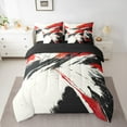 thumbnail image 2 of Manfei Black Red Watercolor Twin Bedding Sets 7-Piece, Modern Artwork Bedding Comforter Set, Teen Kid Adult Reversible Sheet Sets, Ultra Soft Home Decor, 2 of 7