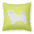 thumbnail image 2 of Carolines Treasures BB3836PW1818 Maltese Checkerboard Green Fabric Decorative Pillow, 2 of 5