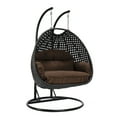 thumbnail image 2 of HomeStock Asian Fusion Charcoal Wicker Hanging 2 person Egg Swing Chair, 2 of 5