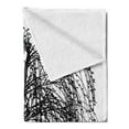 thumbnail image 2 of Black and White Soft Flannel Fleece Blanket, Monochrome Barren Tree Design Leafless Branches Autumn Themed Nature Image, Cozy Plush for Indoor and Outdoor Use, 60" x 80", Black White, by Ambesonne, 2 of 5