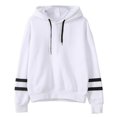 thumbnail image 1 of Chandail à Capuchon Uni Femme Décontracté Sweat à Capuche Pull Blanc S, 1 of 1