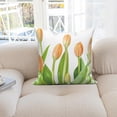 thumbnail image 4 of Dashan Spring Floral Throw Pillow Covers 18x18 Set of 2,Yellow Tulip Decorative Pillow Cases for Bedroom Sofa Couch, 4 of 6