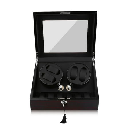 Quiet Automatic Rotation 4+6 Watch Winder Case Display Box Luxury Storage Holder Organizer Case Perfect Gift