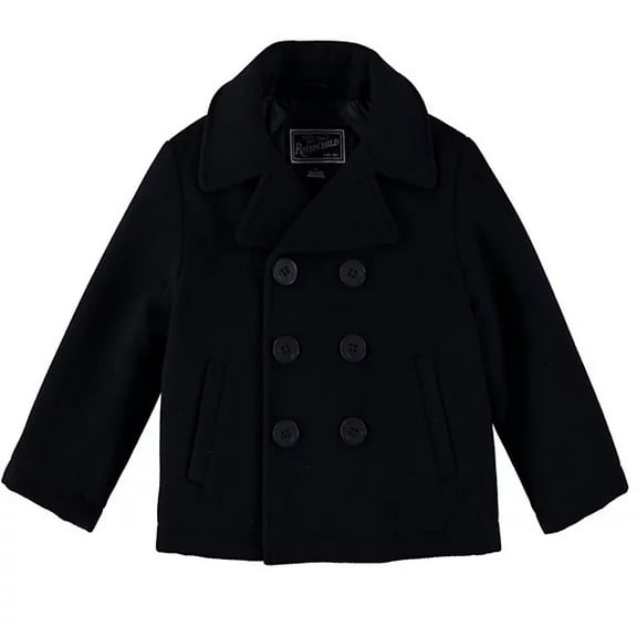 S Rothchild & Co BLACK Big Boys Double Breasted Peacoat, US X-Large