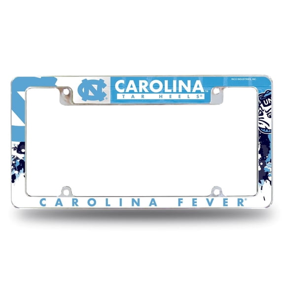 North Carolina Tar Heel's Chrome Metal License Plate Frame