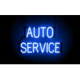 thumbnail image 1 of SpellBrite AUTO SERVICE LED Sign for Business. 24.9" x 15.0" Blue AUTO SERVICE Sign Has Neon Sign Look With Energy Efficient LED Light Source. Visible from 500+ Feet, 8 Animation Settings., 1 of 4