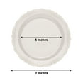 thumbnail image 3 of Efavormart 12 Pack | 7" Glittered Premium Plastic Dinner Plates, Disposable Round Plates With Scalloped Edges & Floral Design Rim, 3 of 11