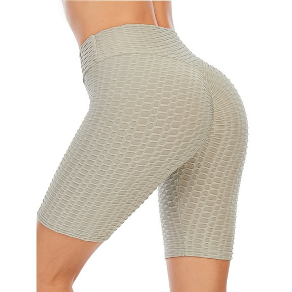 SAYFUT Ruched Butt Lifting Short Workout Biker Shorts for Women High Waist Yoga Shorts Tummy Control Leggings Hot Pants