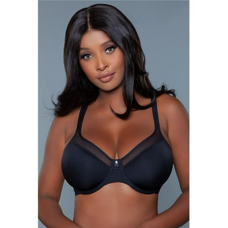 

BeWicked 2215-BLK-38F Kristy Full Coverage Bra Black - Size 38F