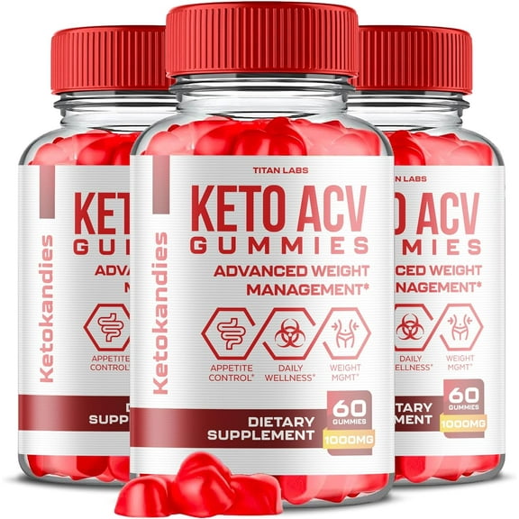 (3 Pack) Ketokandies Keto ACV Gummies - Apple Cider Vinegar Supplement for Weight Loss - Energy & Focus Boosting Dietary Supplements for Weight Management & Metabolism - Fat Burn - 180 Gummies