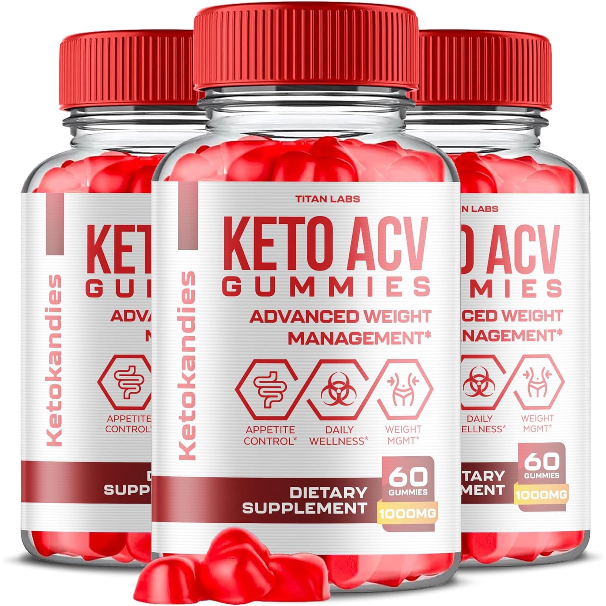 (3 Pack) Ketokandies Keto ACV Gummies - Apple Cider Vinegar Supplement for Weight Loss - Energy & Focus Boosting Dietary Supplements for Weight Management & Metabolism - Fat Burn - 180 Gummies