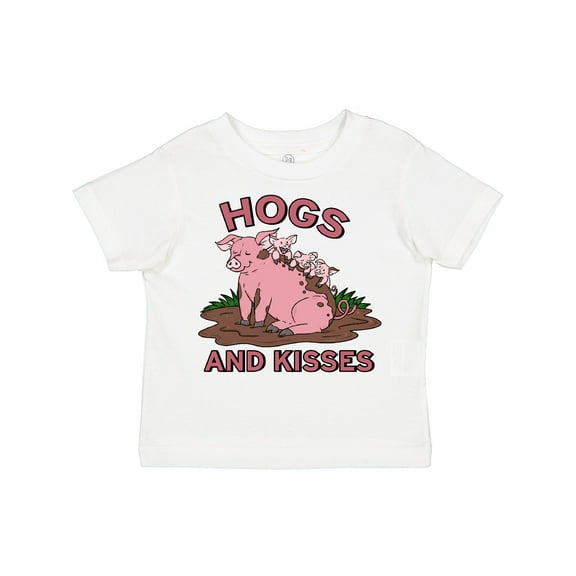 Inktastic Hogs and Kisses with Cute Pig Family Boys or Girls Toddler T-Shirt