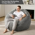 thumbnail image 3 of 3ft Bean Bag Chairs for Adults Large Beanbag Chair with Chevron Plush Fur Cover Big Bean Bag Chair for Living Room Bedroom Dorm, 3 of 10