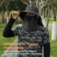 thumbnail image 5 of Sun Hats, Breathable Wide Brim Fishing Hat, UPF 50+ UV Protection Bucket Hat with Neck Flap and Removable Face Cover for Fishing Hiking Men Women, Dark Grey, 5 of 9
