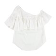 thumbnail image 1 of bar III Blouse à une Épaule à Volants pour Femmes, Blanc, Très Grand, 1 of 2