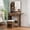 Brown, variant on Haewon 25.4" White Small Vanity Desk with LED Light Mirror & Power Outlet , Makeup Vanity with Foldable Panel, Vanity Set with Stool for Bedroom, White