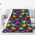 thumbnail image 1 of Balery Colorful Dinosaur Manta de Felpa Suave y Acogedora – Cobija de Franela Aterciopelada para Cama, Lavable y Cálida para Sofá, Mascotas, Transpirable-40"x30", 1 of 7