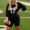 thumbnail image 2 of HUITKMM Chandail Surdimensionné Femme Chandail à Capuchon Surdimensionné à Imprimé de Football pour Femmes – Chandail à Col Rond Décontracté 3984 TTTG, 2 of 4
