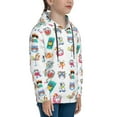 thumbnail image 3 of Easygdp Hello Summer Cat Boys Hoodie Kids Sweatshirt Youth Pullover With Hood-Large, 3 of 6