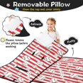 thumbnail image 3 of Baseballs and Stripes Red White Pattern Teens Toddler Nap Mat with Pillow, Sleeping Mat Bag for Preschool Daycare 50"x20", 3 of 6