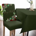 thumbnail image 2 of Chair Covers for Dining Room Set of 6,Merry Christmas Words on Green Stretch Seat Protector Removable Washable Chairs Slipcovers for Kitchen Banquet Wedding Hotel,Pine Cone Berry, 2 of 6