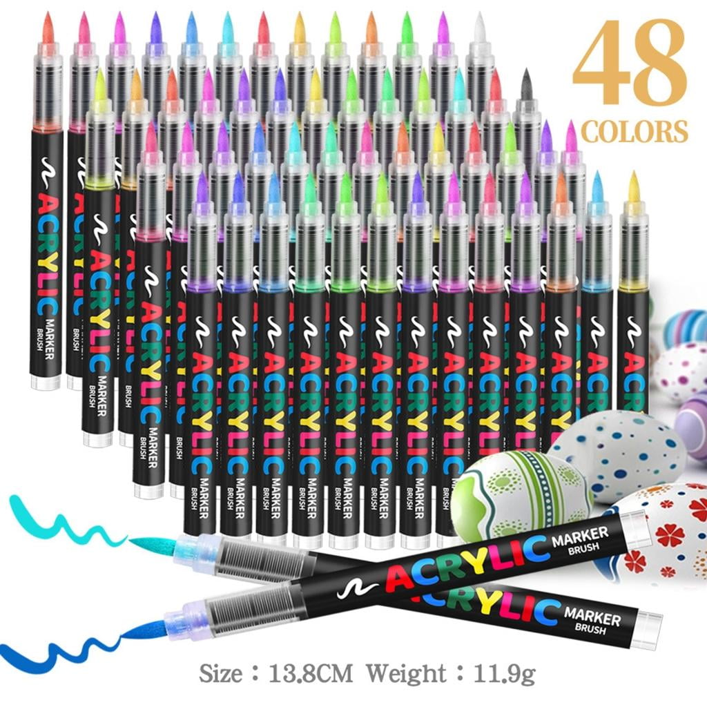 Giaone Liquid Acrylic Paint Marker Soft Brush Tip for Card Making Drawing Journaling