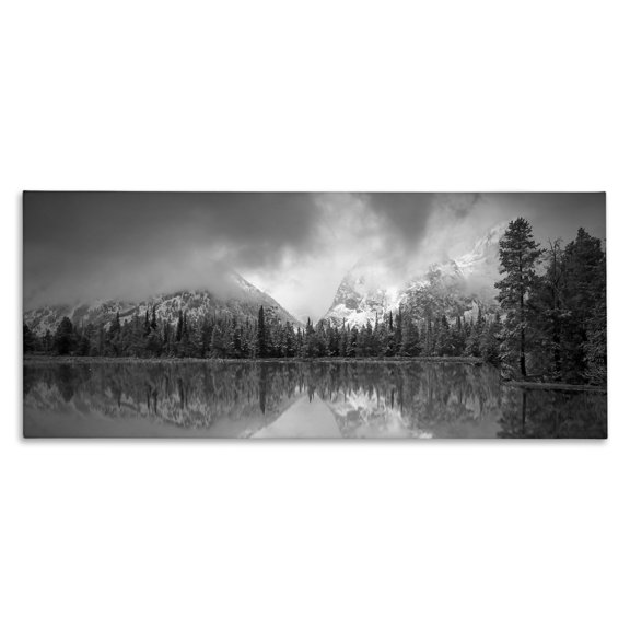 Stupell Industries Coastal Grey Lake Landscape Canvas Art, 30 x 13, by Steve Toole