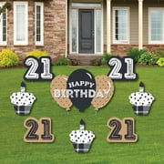 Big Dot of Happiness Finally 21 - 21st Birthday - Yard Sign and Outdoor Lawn Decorations - 21st Happy Birthday Party Yard Signs - Set of 8