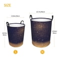 thumbnail image 5 of Fotbe Laundry Hamper With Durable Leather Laundry Basket Gold Black Glitter Thickened Waterproof Round Collapsible Laundry Hamper, Dirty Clothes Laundry Basket, 5 of 8
