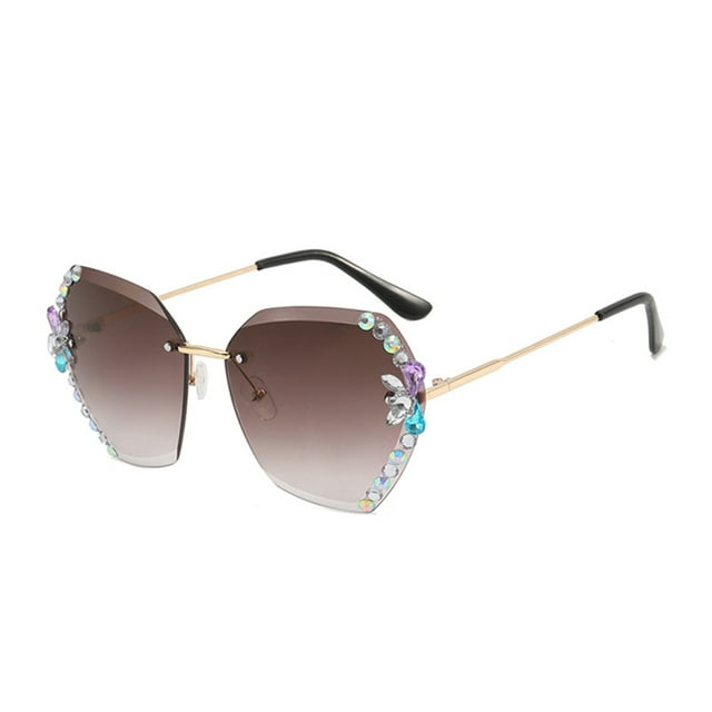 Guardurnaity Gafas de sol de moda vintage para mujer - Gafas de sol de PC brillantes, elegantes y cómodas, a prueba de rayos Lentes Café