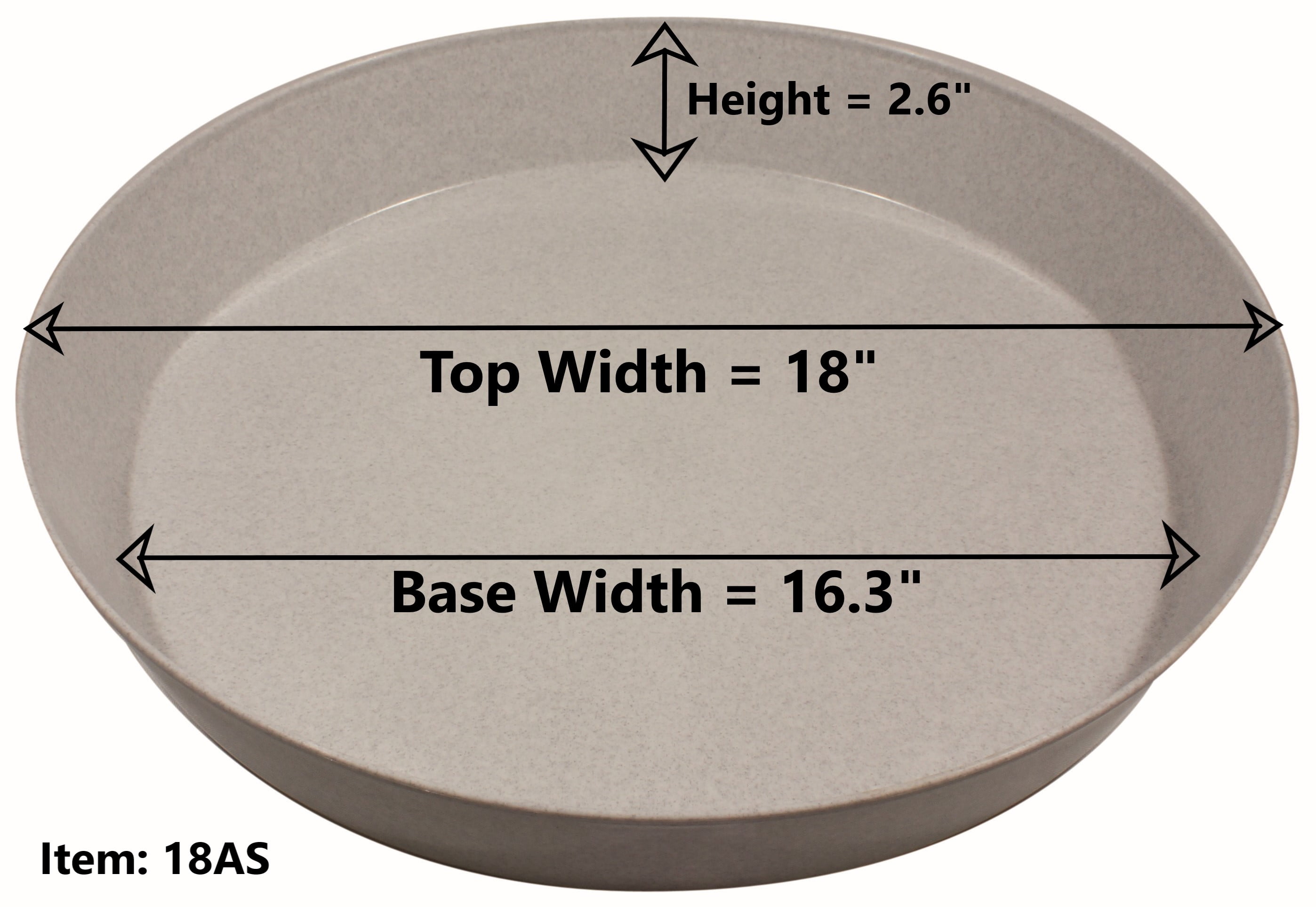 Austin Planter 18 inch(16.3 inch Base) Plant Saucer Single Natural Colored Polypropylene Made in USA