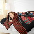 thumbnail image 4 of Manfei Merry Christmas King Size Comforter Sets,Cute Cartoon Bear Bedding Comforter Set,Red Black Plaid Bedding Set For Teens,Ultra Soft Home Decor Reversible,3pcs, 4 of 8