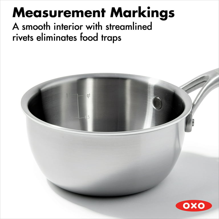 OXO Mira Tri-Ply Stainless Steel PFAS-Free Nonstick, 8 & 10 Frying Pan  Skillet Set 