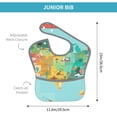 thumbnail image 4 of Bingfone Mess-Proof Baby Bib - Waterproof Bib For Baby Boy Or Girl With Food Catcher Pocket, Unisex-Usa Tourist Map, 4 of 8