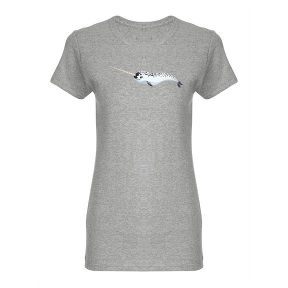Cute Realistic Narwhal Shaped T-Shirt Women -Image by Shutterstock, Female XX-Large