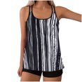 thumbnail image 1 of Maillots de Bain Deux Pièces pour Femmes, Tankinis Deux Pièces pour Femmes Col Rond Blouson Haut de Tankini avec Shorts Maillots de Bain Modestes Grande Taille P-5TG Liquidation Vêtements pour Femmes, 1 of 5