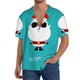thumbnail image 1 of Balery Cute Santa Claus Camisa Casual de Manga Corta con Botones para Hombre, Texturizada, Estilo Cubano, para Playa, Verano-XX-Large, 1 of 5