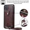 thumbnail image 4 of PU Leather Wallet Case for iPhone 11 Pro Necklace Lanyard Case Cover with Card Holder Adjustable Detachable Anti-Lost Neck Strap for Apple iPhone 11 Pro 5.8",Brown, 4 of 8