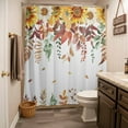 thumbnail image 5 of Xipuska Fall Eucalyptus Shower Curtain - Water Repellent Fabric Shower Curtains Washable, Thanksgiving Farmhouse Floral Leaves Decorative Polyester Cloth Bathroom Curtains Modern Bath Decor 72"x72", 5 of 6