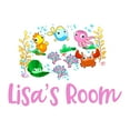 thumbnail image 2 of Under Water Sea Creatures Crab Octopus Fish Seahorse Clam Shellfish Urchin Kelp Queen Sweet Dreams Bedtime Unicorn Lovely Dream Wall Decal Sticker Personalized - Size: 40 In X 28 In, 2 of 5