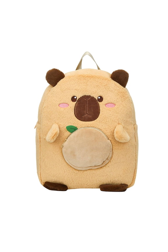 Capybara Plush Backpack Lightweight Travel Backpack Rucksack Daypack Cute School Khaki