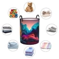 thumbnail image 4 of Fuzoiu Colorful Surreal Landscape Print Circular Hamper,Laundry Basket with Handle,Collapsible Laundry,Dirty Clothes Storage Basket,for Bedroom Bathroom Dorm Living Room-Small, 4 of 6