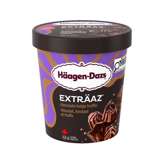 HAAGEN-DAZS EXTRÄAZ Chocolate Fudge Truffle Ice Cream, Fudge Ripples & Dark Truffle Pieces, 450 ml