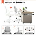 thumbnail image 2 of NEO CHAIR White Office Chair, Flip-up Padded Armrests Desk Chair, Ergonomic Back Support, Ivory, 2 of 9
